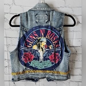 UPCYCLED Guns N Roses Denim Vest Medium